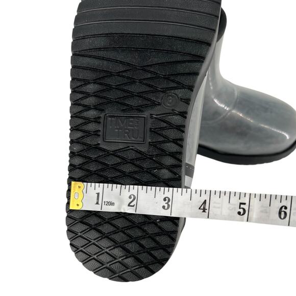 Time and Tru Clear Gray Faux Sherpa Lined Short Boots Women Size 8 - Picture 15 of 15